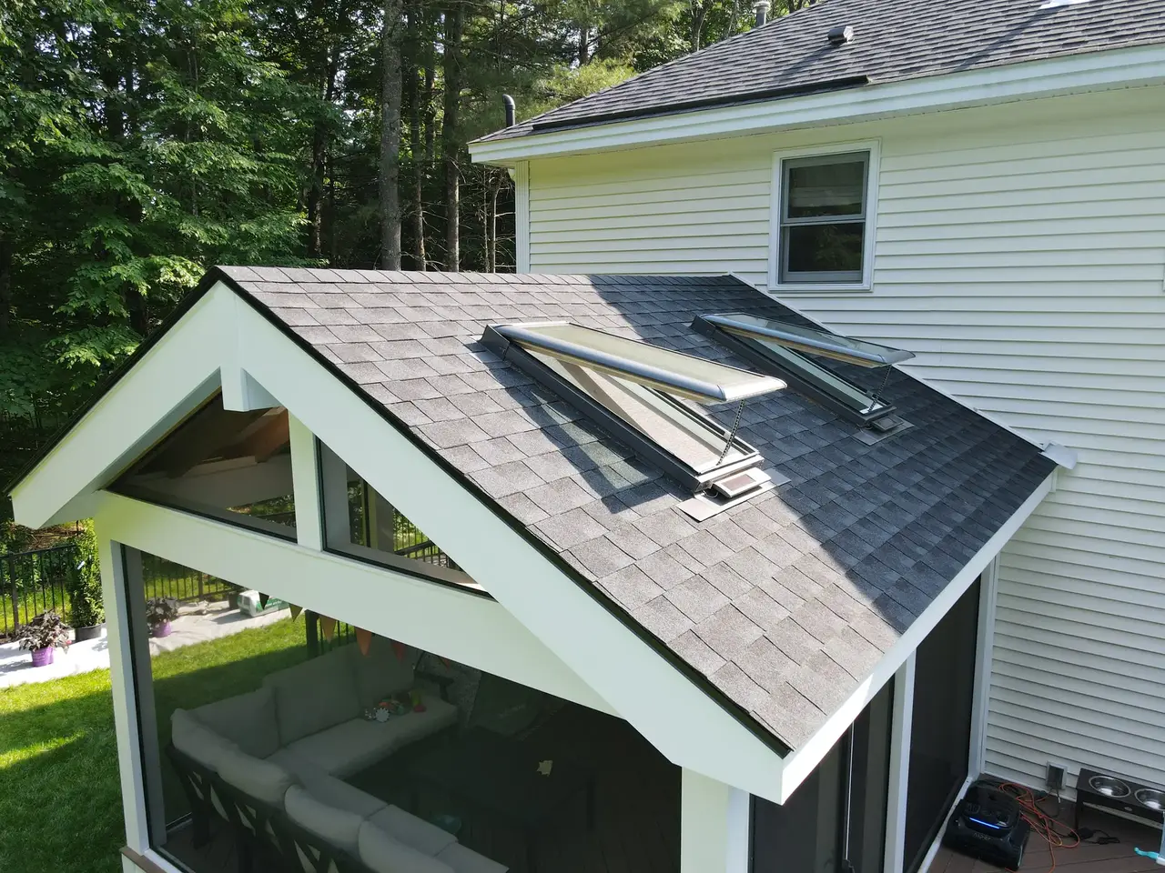 Venting skylight, exterior view